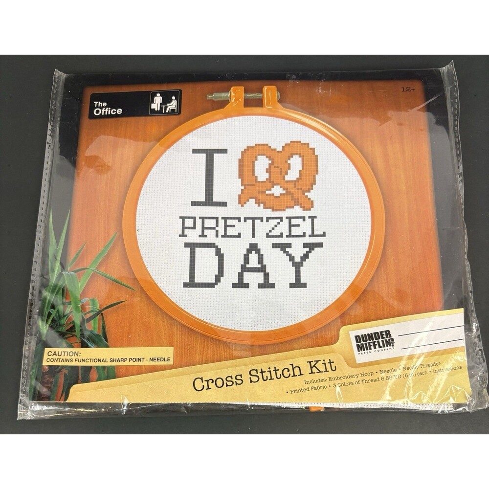 The Office Pretzel Day Cross Stitch Kit New Sealed Dunder Mifflin Embroidery